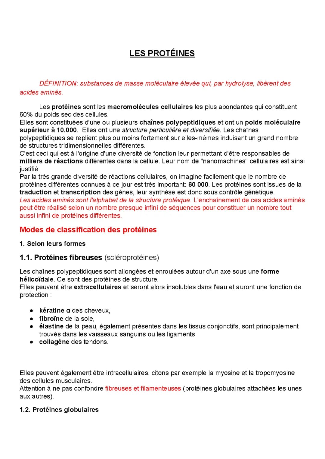 Les protéines
