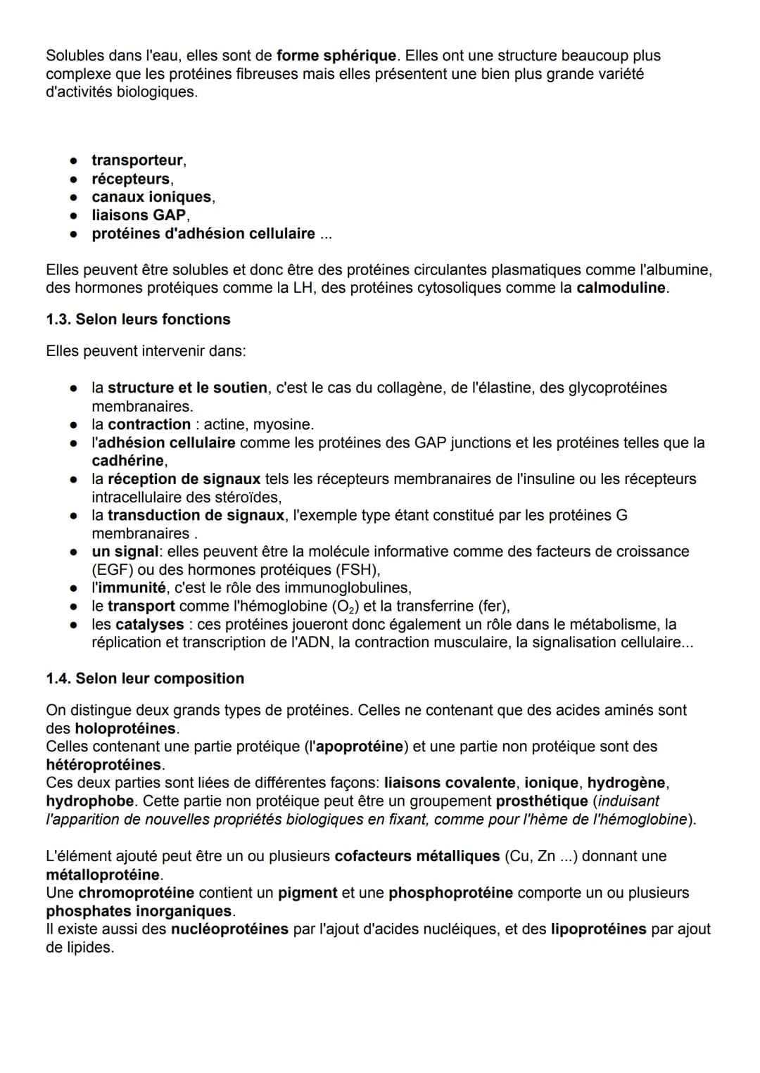 LES PROTÉINES
DÉFINITION: substances de masse moléculaire élevée qui, par hydrolyse, libèrent des
acides aminés.
Les protéines sont les macr