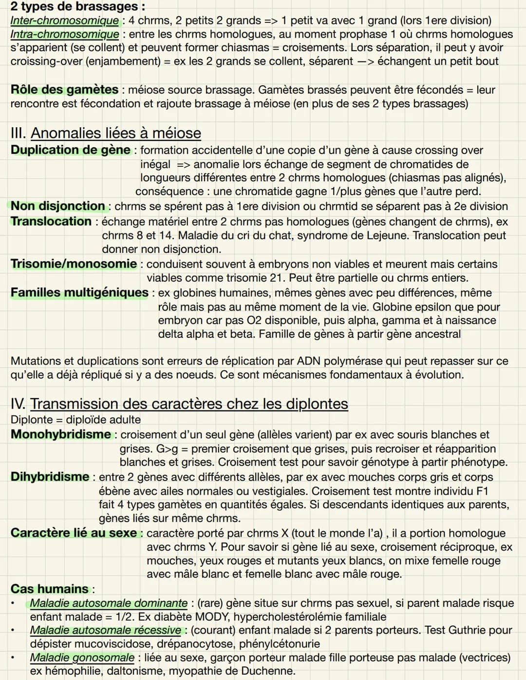 CHAPITRE 5 : L'ORIGINE DU GÉNOME INDIVIDUEL
1. Mitose et conservation des génomes
Mitose et clonage : ▬▬
Division cellulaire clonant le géno