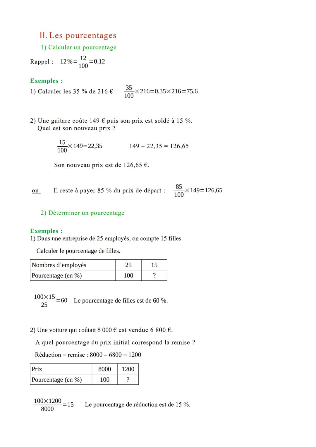 I. Quantités proportionnelles
1) Définition et vocabulaire
Définition
Deux grandeurs sont dites proportionnelles lorsqu'on peut passer de l'