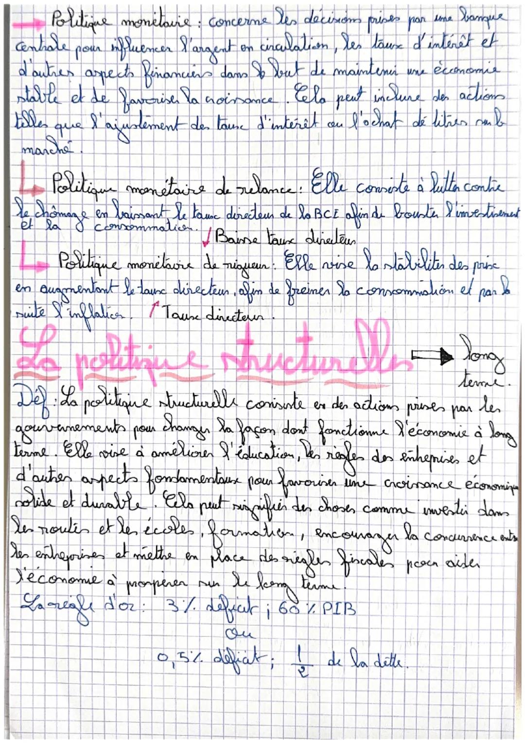 # Les politiques économique de l'Etat et de l'Europe:

Politique économique

Un ensemble d'instrument qui sont mise en place par l'état a fi