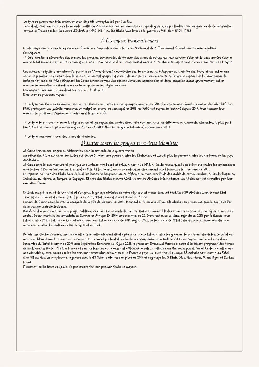 Theme 2
%
Faire la guerre, faire la Paix
・Axe 1
La dimension politique de la guerre des conflits interefatique.
:
enjeux internationaux
A - 
