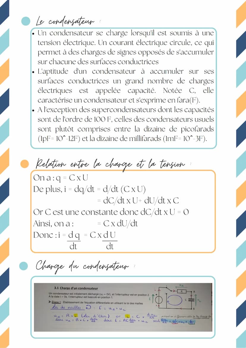 Leçon 10:
DYNAMIQUE DU CIRCUIT RC
Intensite dun courant électrique
ир
Intensité du courant
électrique
en Ampère (A) i(t)
dq
dt
:
Loi des noe