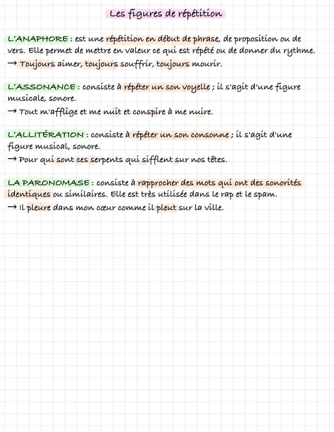 Les figures de style
Les figures de style consistent à dire les choses autrement, de manière plus
expressive.
Français
LA COMPARAISON : rapp