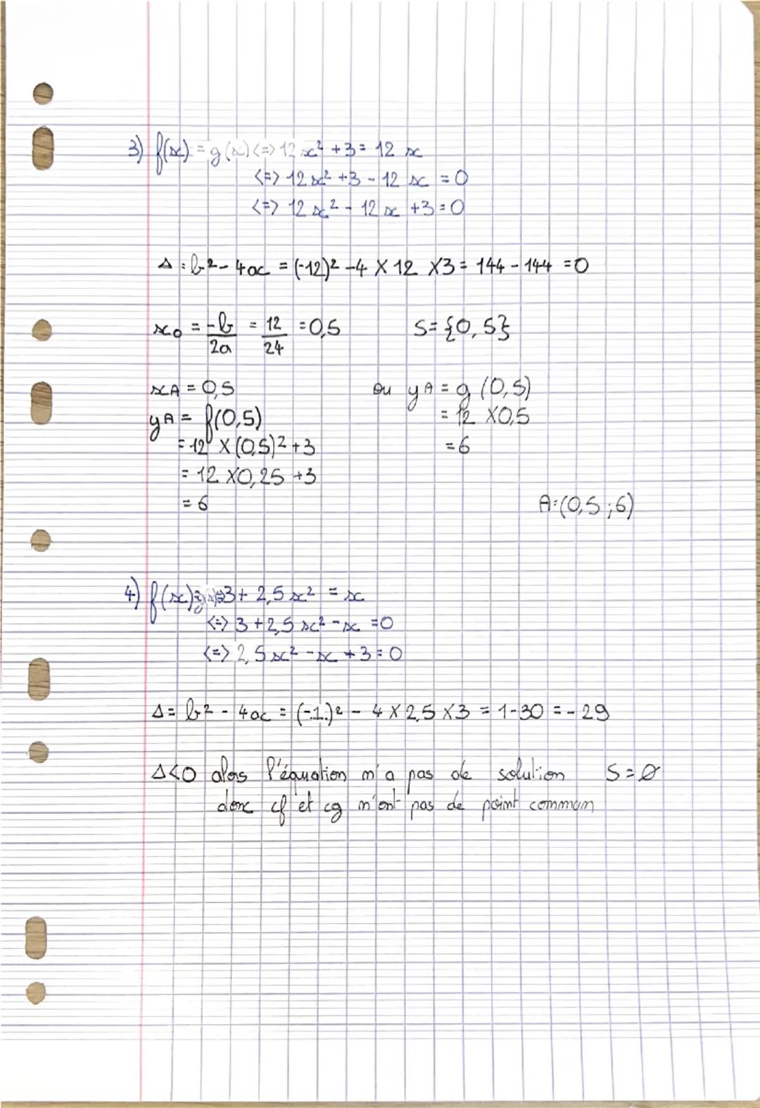 PSPE: EXERCICES SECOND DEGRE.
Exercice 1: Dans chacun des cas suivants, en utilisant la première méthode vue en cours:
a) Déterminer la form