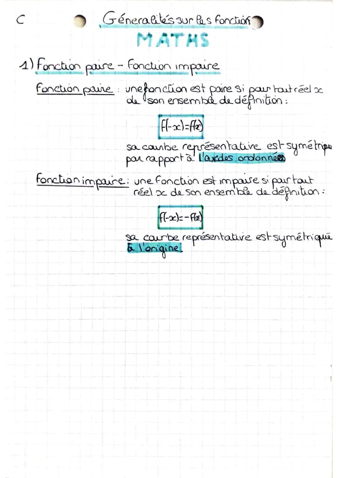 Étudier la Parité d'une Fonction: Formules et Exercices Corrigés PDF