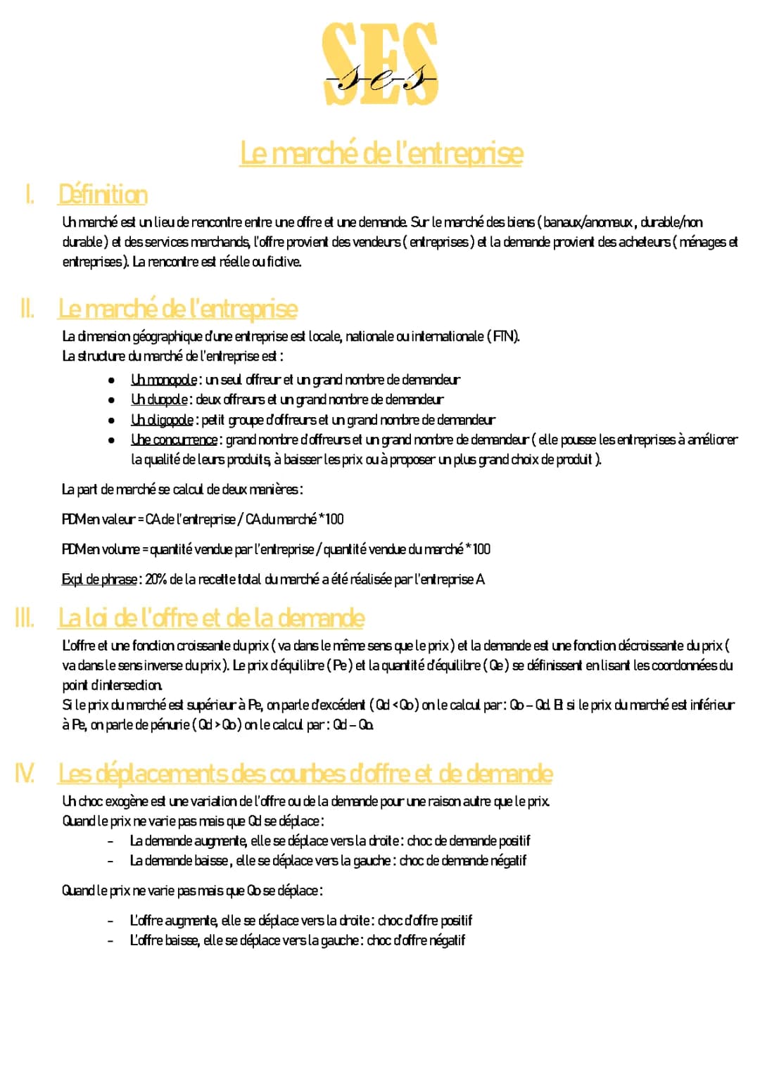 Le marché de l'entreprise 