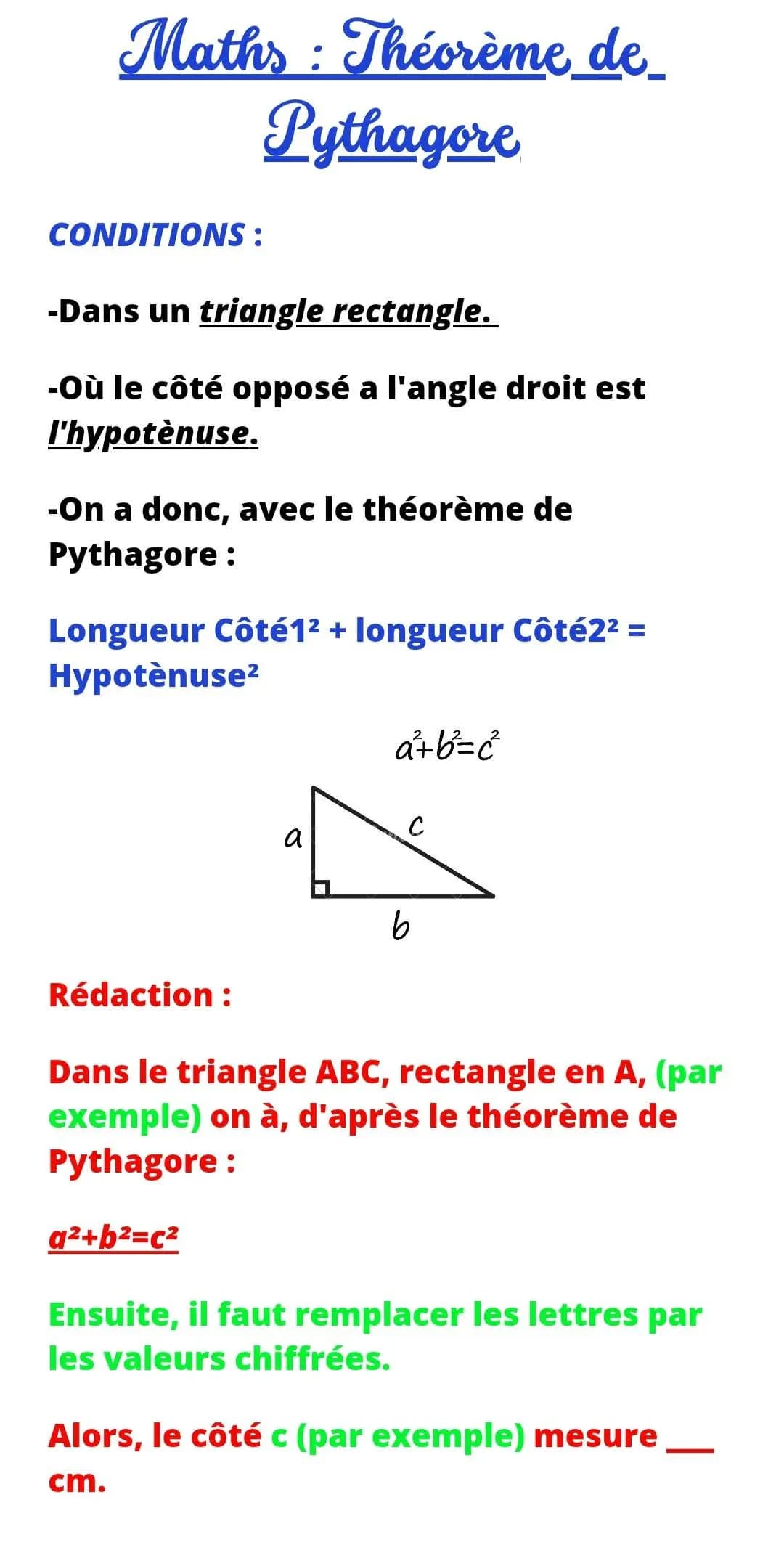 théorème de Pythagore 