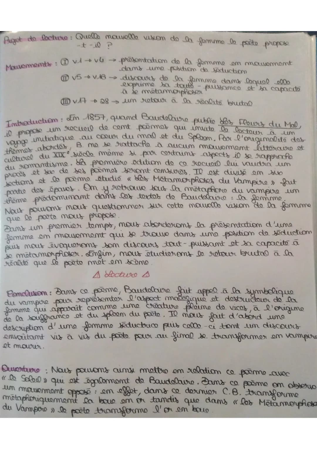 Bigot do lectura: Quelle nouvelle vision de la femme le poète propose
?
Mouvements : viv
•presentation de la forme em mouvement
dans une pos