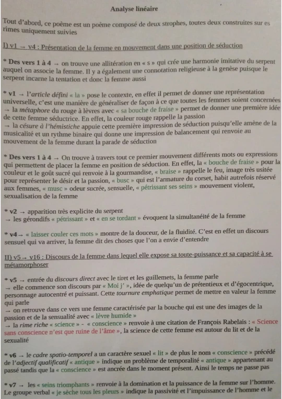 Bigot do lectura: Quelle nouvelle vision de la femme le poète propose
?
Mouvements : viv
•presentation de la forme em mouvement
dans une pos
