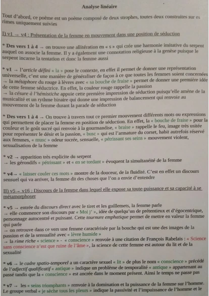 Bigot do lectura: Quelle nouvelle vision de la femme le poète propose
?
Mouvements : viv
•presentation de la forme em mouvement
dans une pos