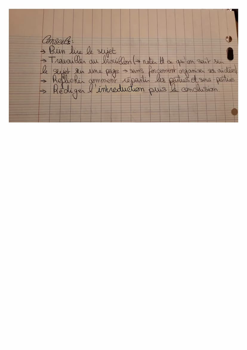 C
léthode dissertation!
Intro → phrase d'acorecte.
bonne chrome
→ presentation sujet (- definition, citation, sitive)
→ problematique
→ Anne