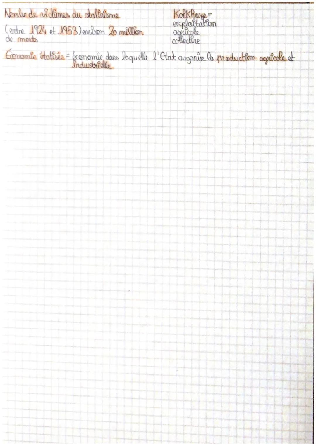 # HISTOIRE: ('URSS SOUS STALINE (1924-1953)

Apiés la mort de denine on 1924 Staline se dit successeur de dénine et gaurerne
seul l'URSS en 