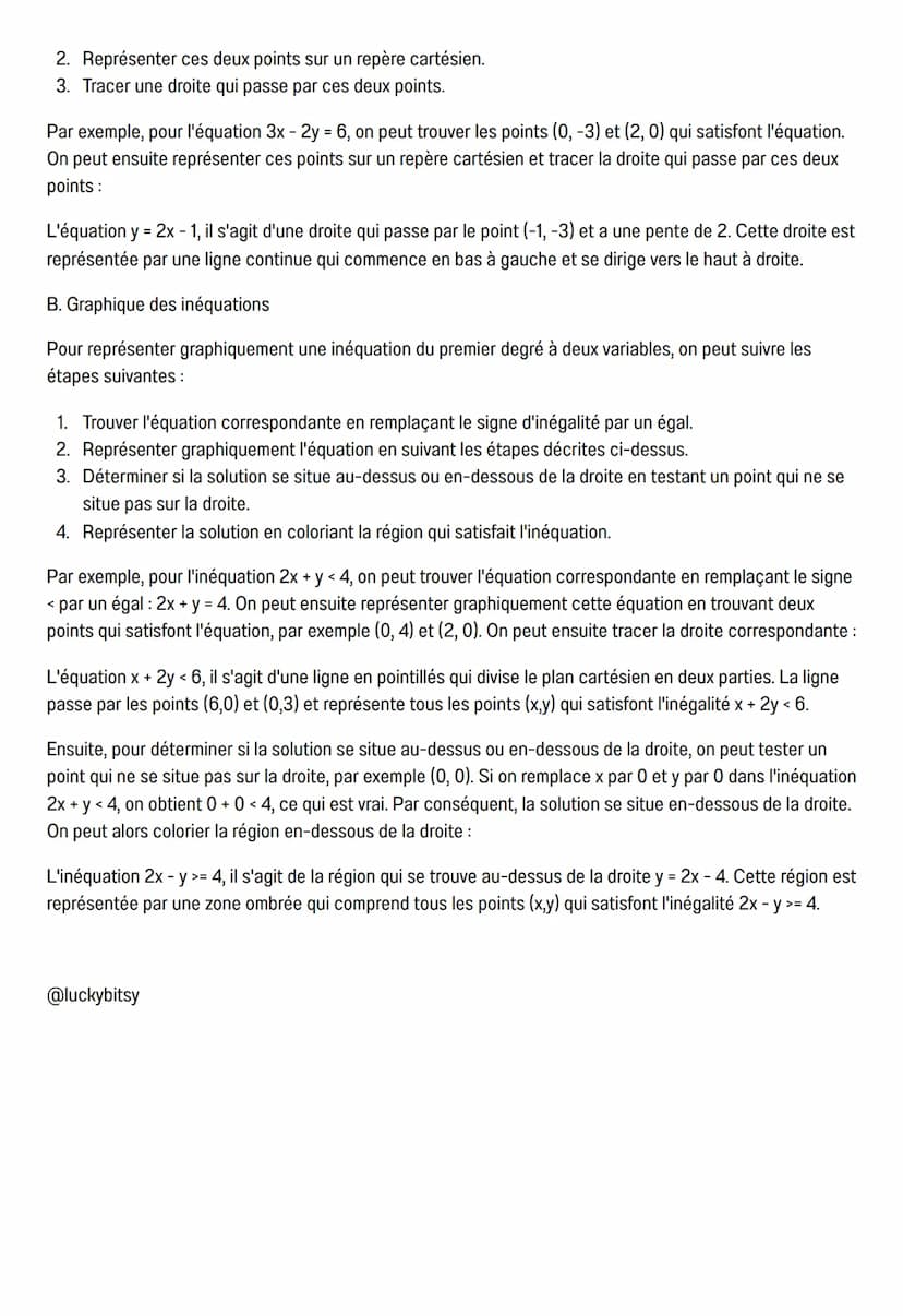 mathématiques
Les équations et les inéquations du premier degré (4eme)
Définition
Une équation est une expression mathématique qui établit l