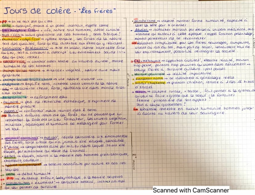 Jours de colère
Les frères
Situé dans un passé indéterminé, le roman de Sylvie Germain Jours de colère prend place
dans les forêts du Morvan