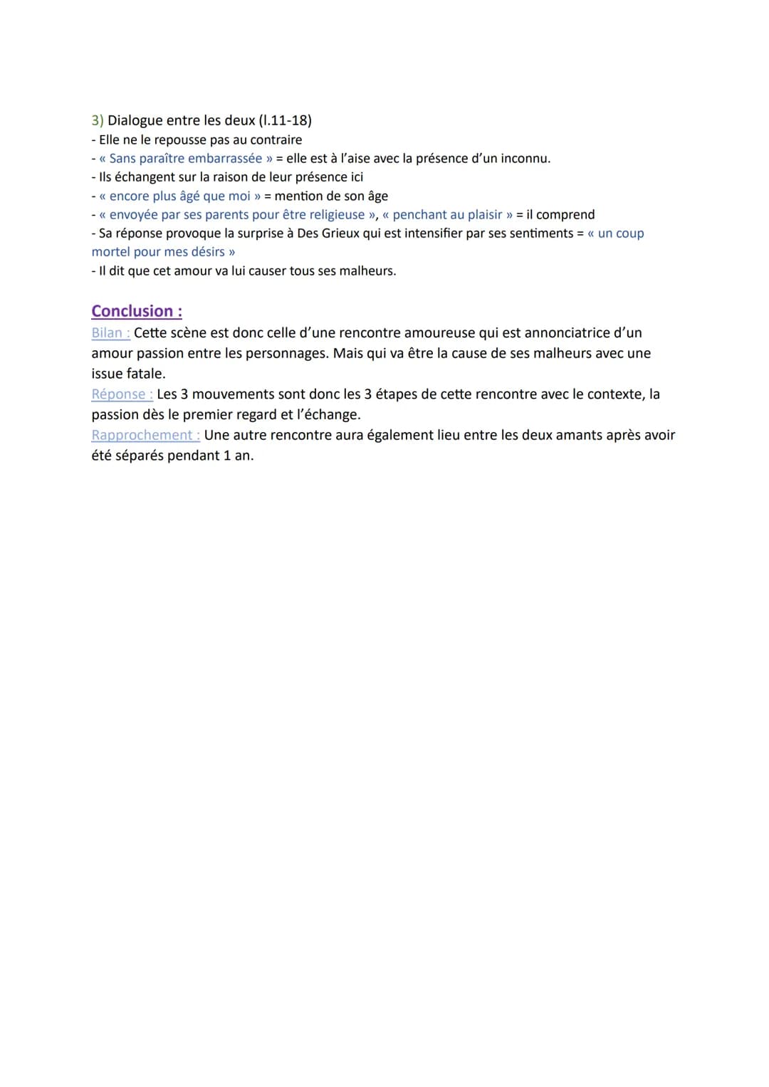 --- OCR Start ---
Explication Linéaire n°5
<<< La rencontre >>>>
Manon Lescaut, Abbé Prévost, 1731
Introduction:
Accroche: Je vais vous prés
