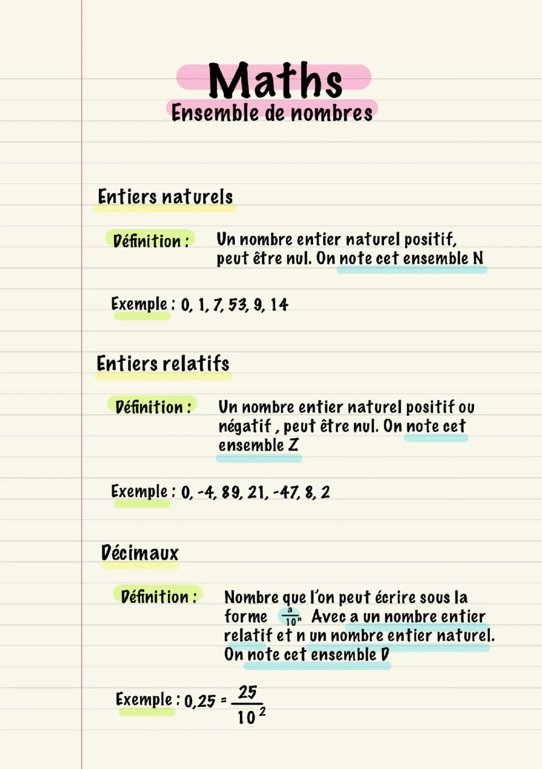 Ensemble de nombres