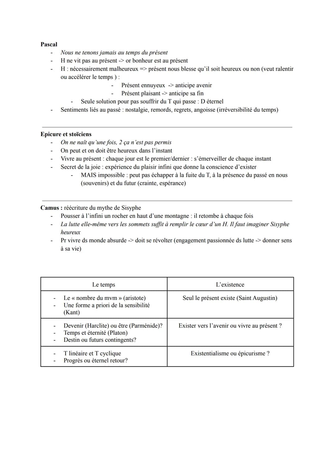 T = réalité : T physique, climatique : ambiguïté: temps =/ objet pourtant réalité
Le T passe et désigne l'espace dans lequel s'établit l'exi