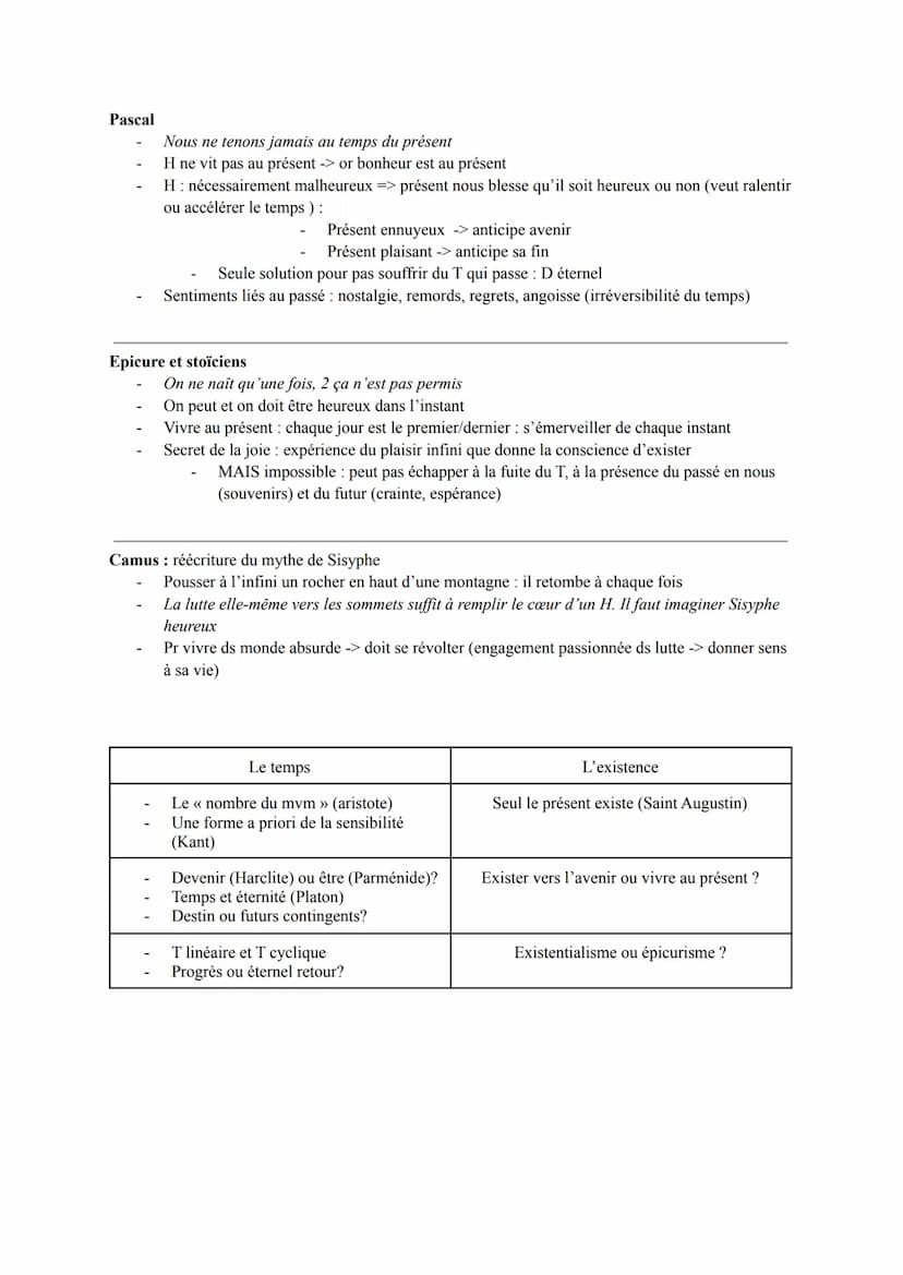 T = réalité : T physique, climatique : ambiguïté: temps =/ objet pourtant réalité
Le T passe et désigne l'espace dans lequel s'établit l'exi
