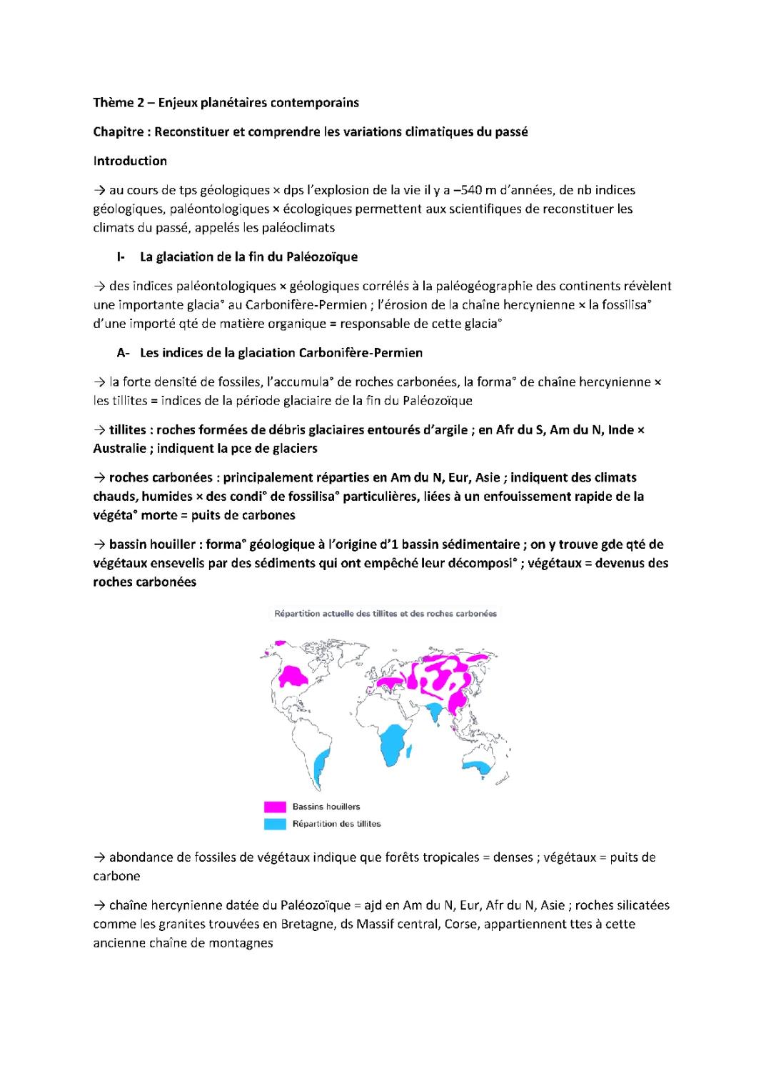 Reconstituer et Comprendre les Variations Climatiques Passées : Cours et Fiches de Révision pour le Bac SVT