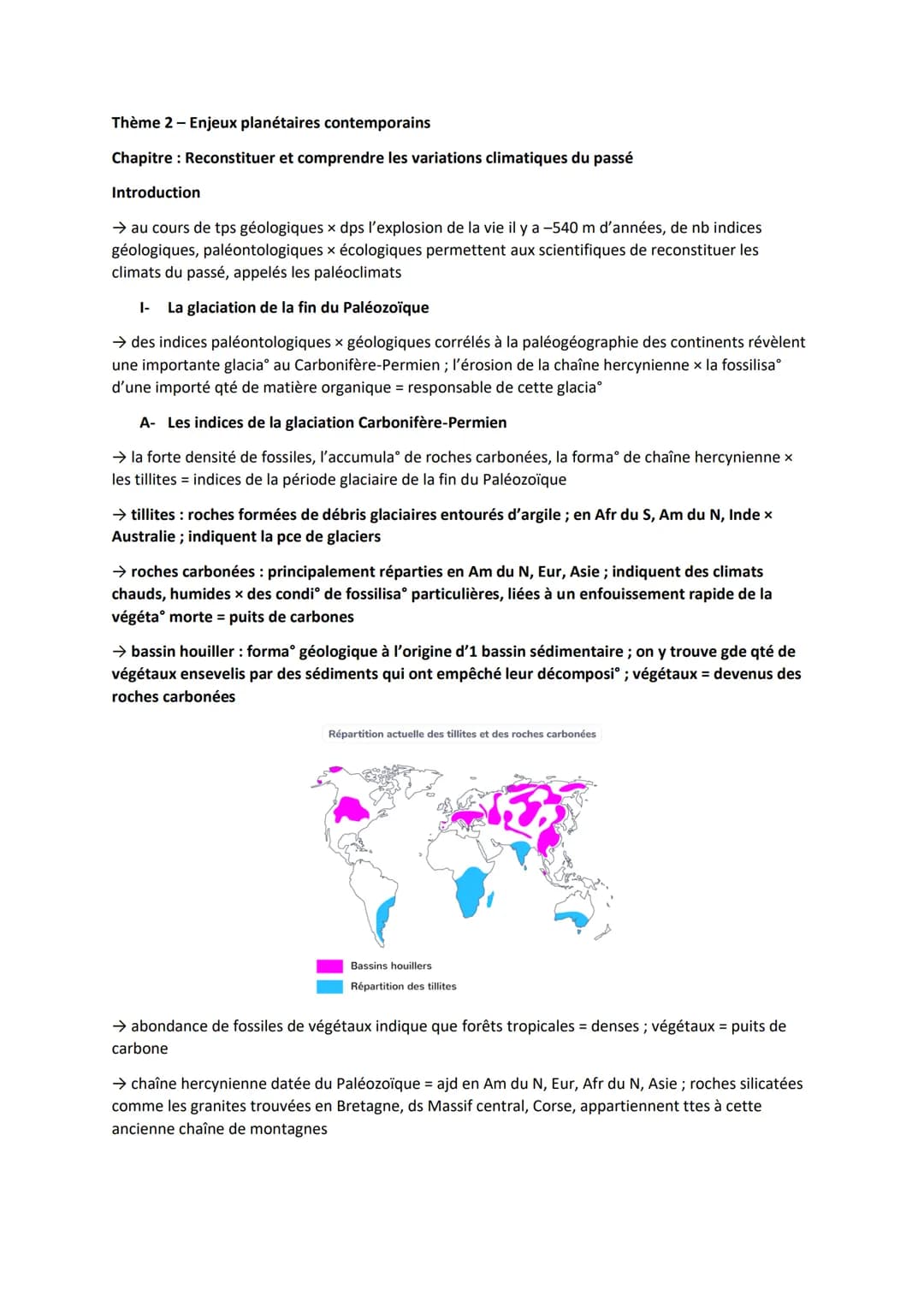 Thème 2 - Enjeux planétaires contemporains
Chapitre : Reconstituer et comprendre les variations climatiques du passé
Introduction
→ au cours