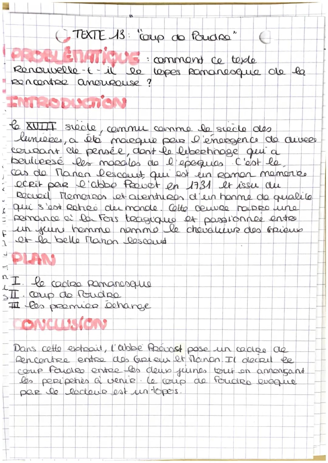 TEXTE 13: "coup de foudre"
PROBLEMATIQUS : comment ce texte
Renouvelle-t-il le topes Ramanesque de la
Rencentree anouRouse?
INTRODUCTION
le 