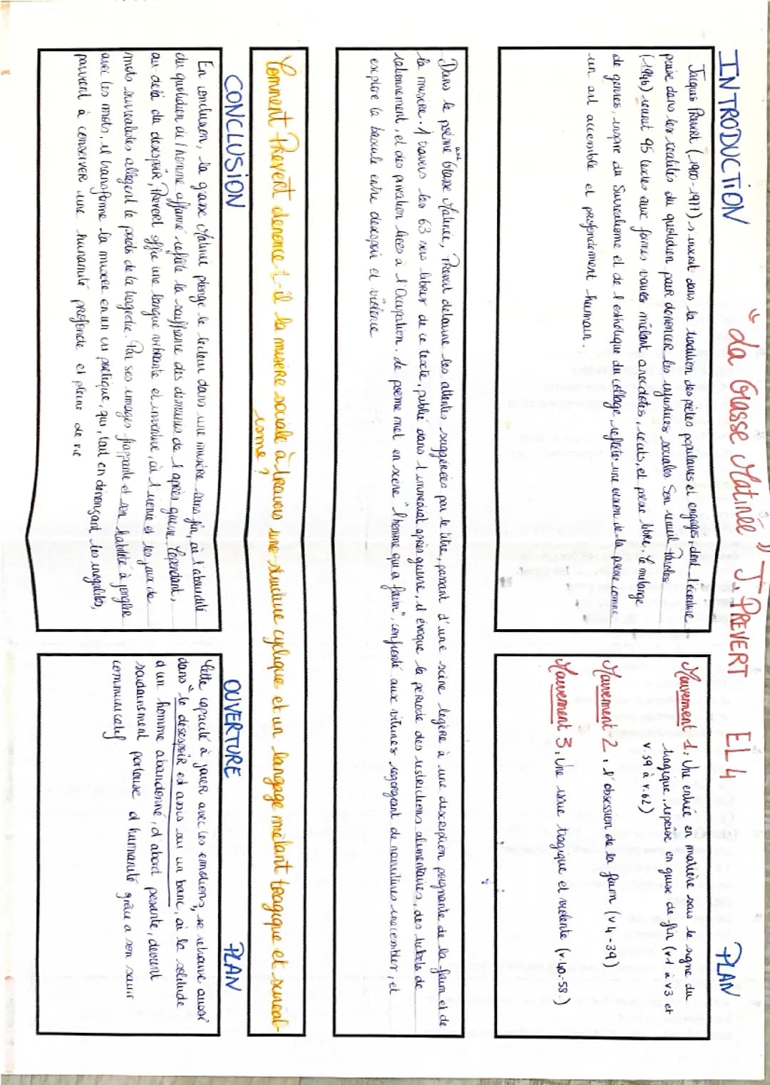 Explication linéaire n*4 « grasse matinée » de J. Prevert 