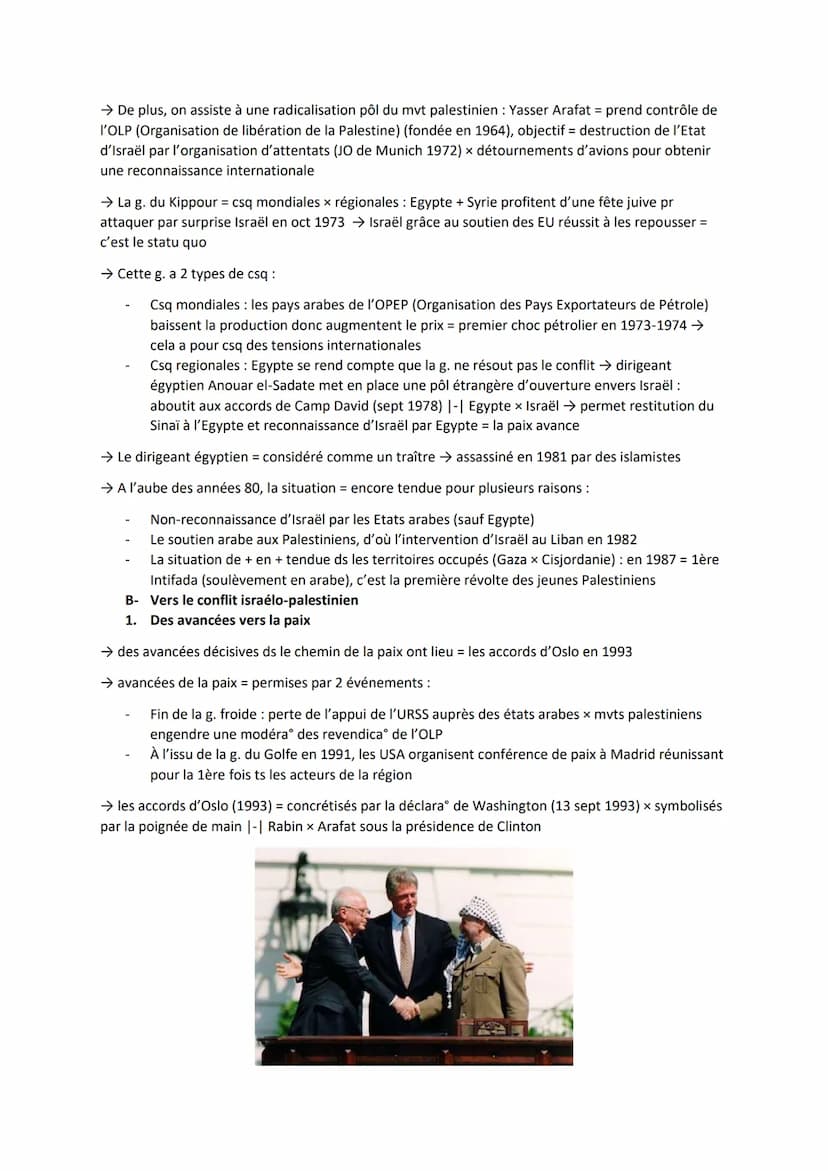 Thème 2 - Faire la guerre, faire la paix
Objet de Travail Conclusif - Le Moyen-Orient : conflits régionaux et tentatives de paix impliquant

