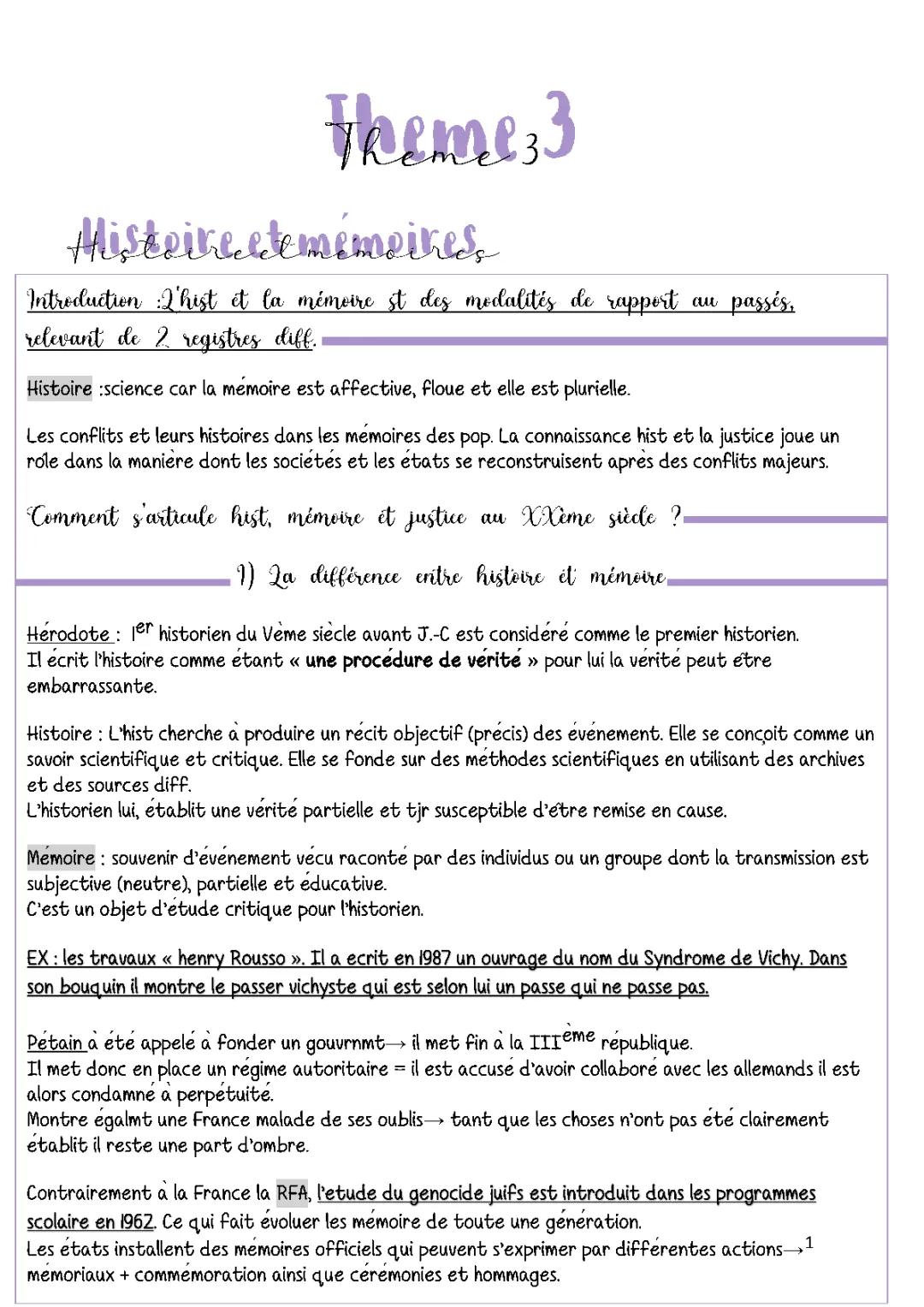 Histoire et Mémoire en HGGSP : Définitions, Exemples et Lois Mémorielles