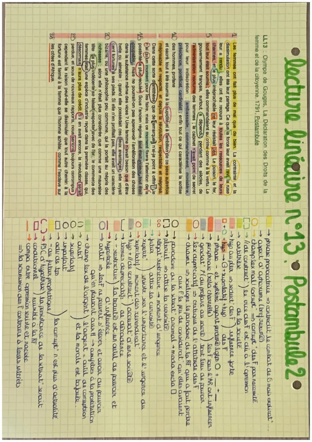 •lecture lineaire n°13 Postambule 2°
→ phrase provocatrice => contredit le combat de 6 mais explicat
aspect a' aphorisme (brefresume)
•champ