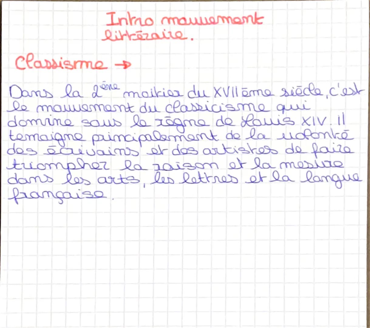 Intro maniement
littéraire.
Classisime →
ene
Dans la 2ère moitier du XVIIème siècle, c'est
le mouvement du classicisme qui
domrine sous le r