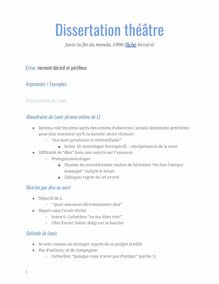 Know dissertation théâtre Juste la fin du monde thumbnail