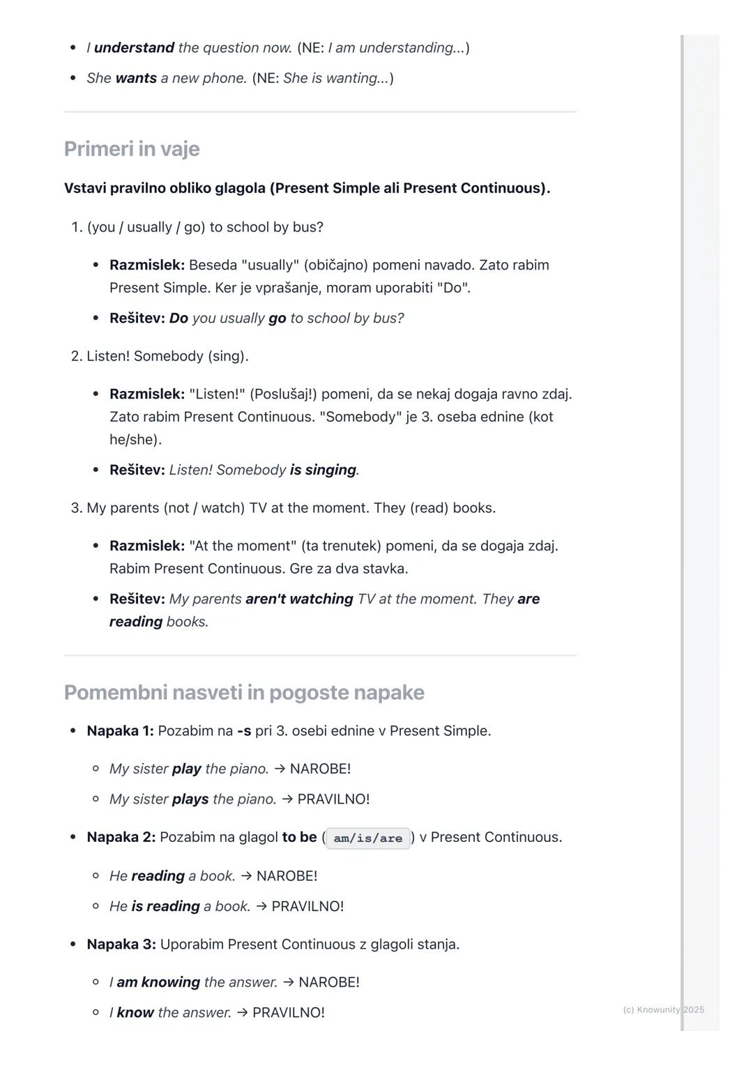 # Sedanjik (Present Simple) in
sedanjik trajni (Present
Continuous)

Pregled sedanjikov: Present Simple in Present
Continuous

To sta dva ča