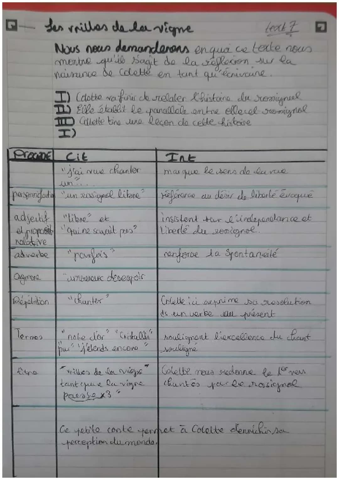 A.lineaire: "j'ai vu chanter un rossignol " "je n'ose poursuivre "