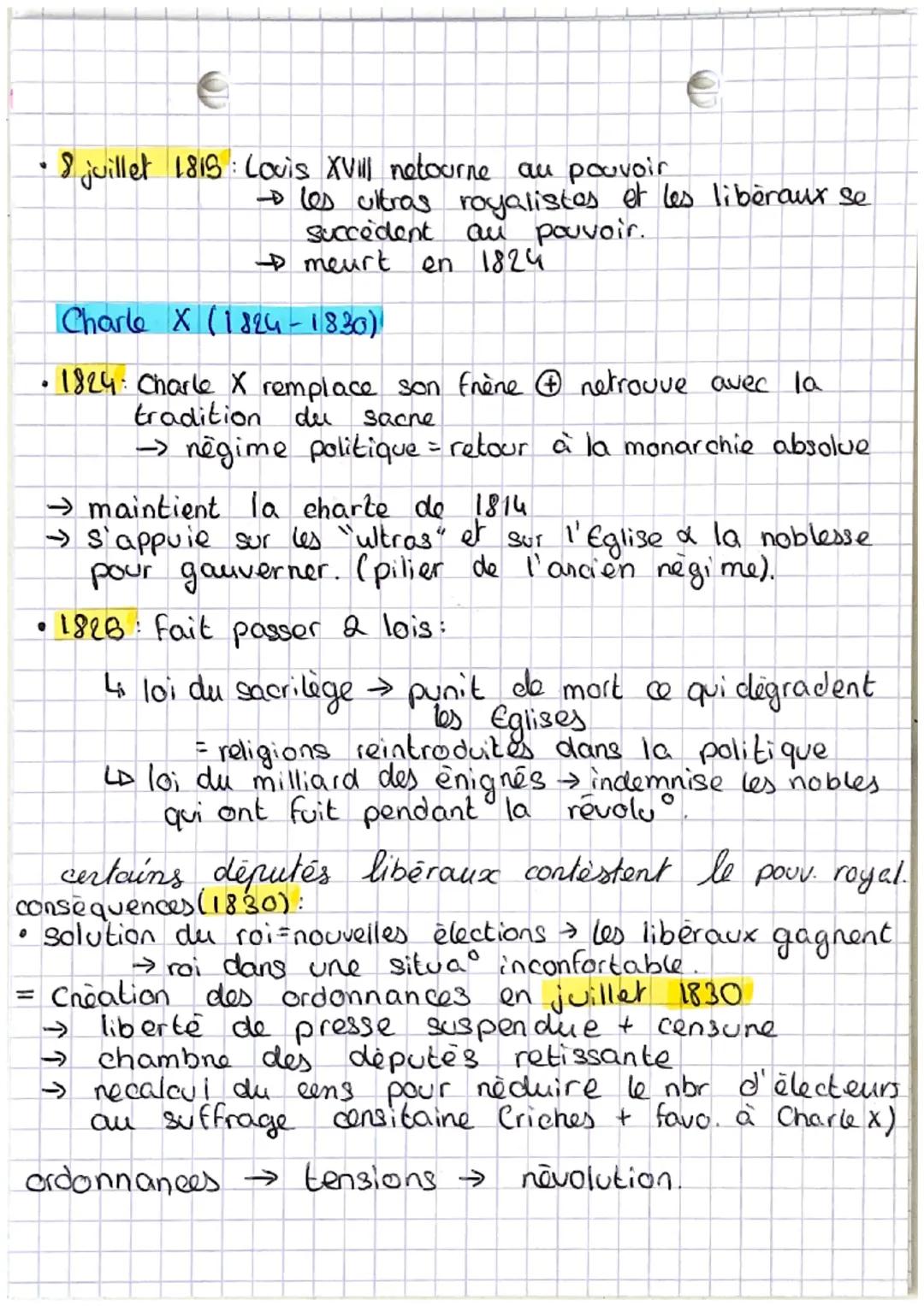 1814-1848 l'Europe entre Chap 2 Hist
restoration et revolution

Dates importantes:

auvil 1814 Abdication de Napoléon fer
fer mars Reteur de