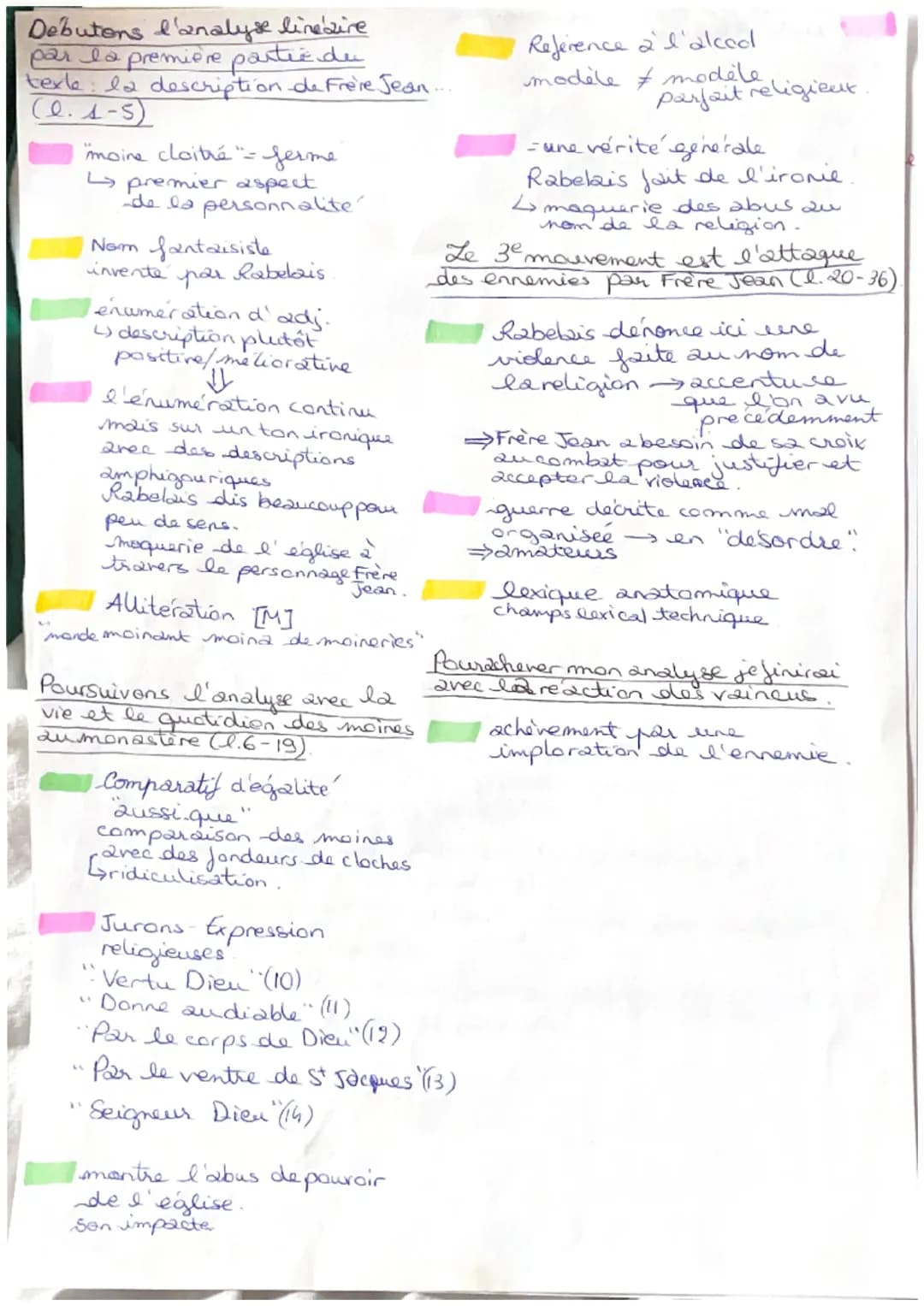 Texte n°3
Dans cette abbaye se trouvait à l'époque un moine cloîtré nommé frère Jean des Entommeures,
jeune, fier, pimpant, joyeux, adroit, 