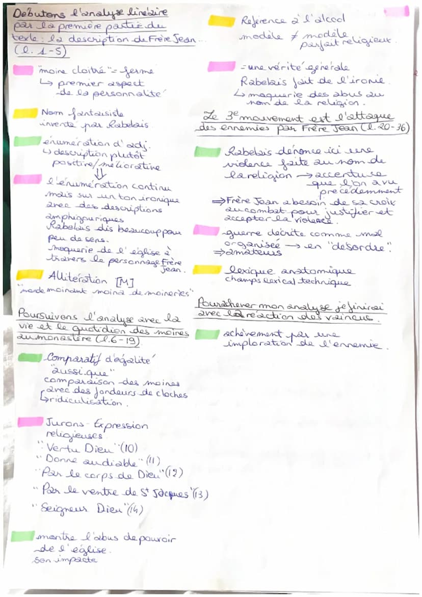 Texte n°3
Dans cette abbaye se trouvait à l'époque un moine cloîtré nommé frère Jean des Entommeures,
jeune, fier, pimpant, joyeux, adroit, 