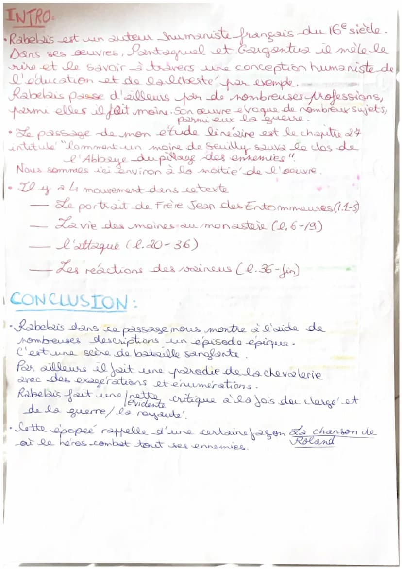 Texte n°3
Dans cette abbaye se trouvait à l'époque un moine cloîtré nommé frère Jean des Entommeures,
jeune, fier, pimpant, joyeux, adroit, 