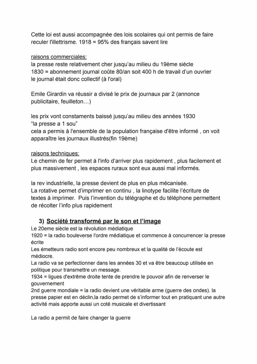 Axe 1: Les grandes révolutions de
l'information
1) la révolution de l'imprimerie
Fin moyen-Age: les livres étaient des manuscrits et parchem
