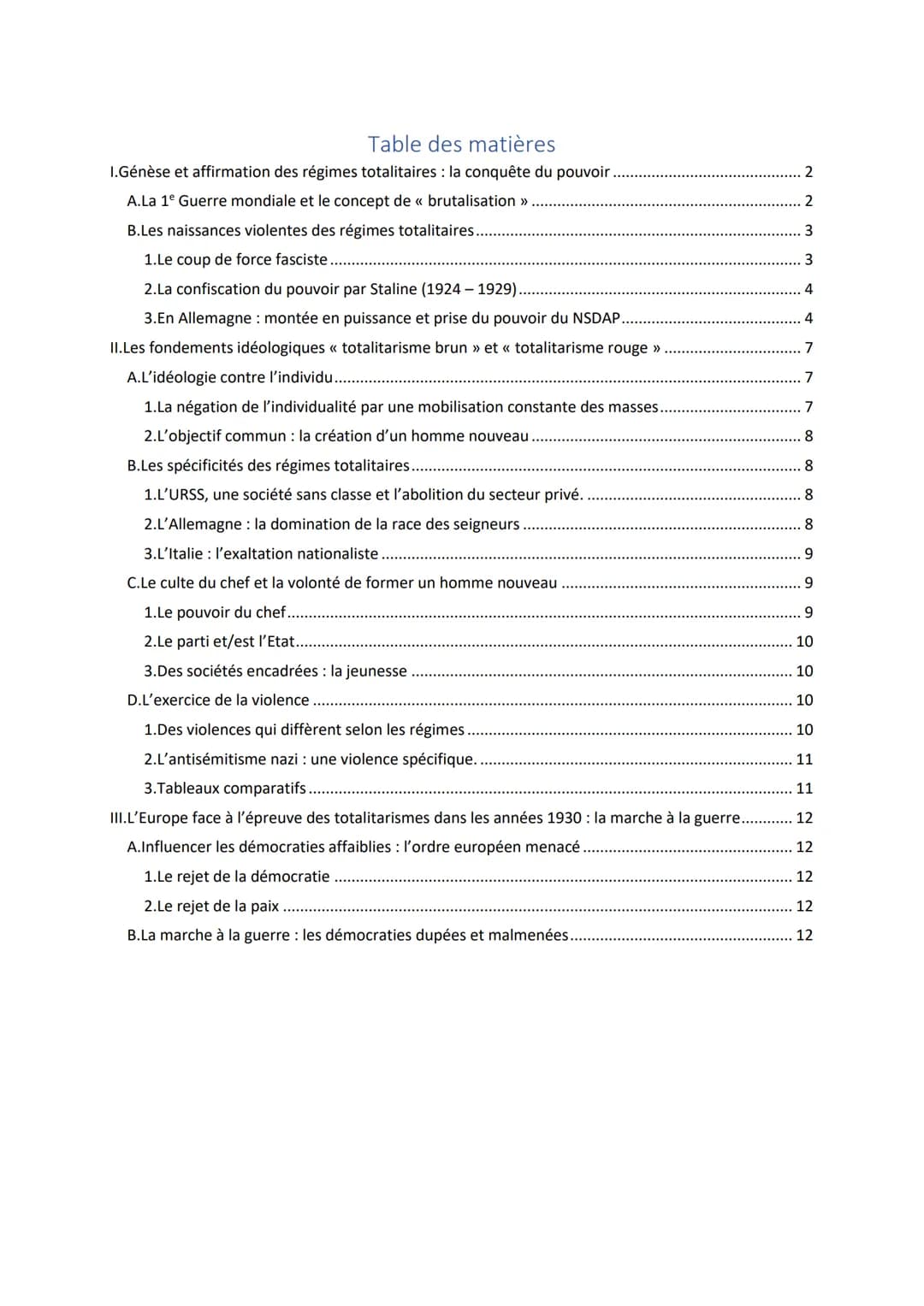Table des matières
I.Génèse et affirmation des régimes totalitaires : la conquête du pouvoir
A.La 1e Guerre mondiale et le concept de « brut