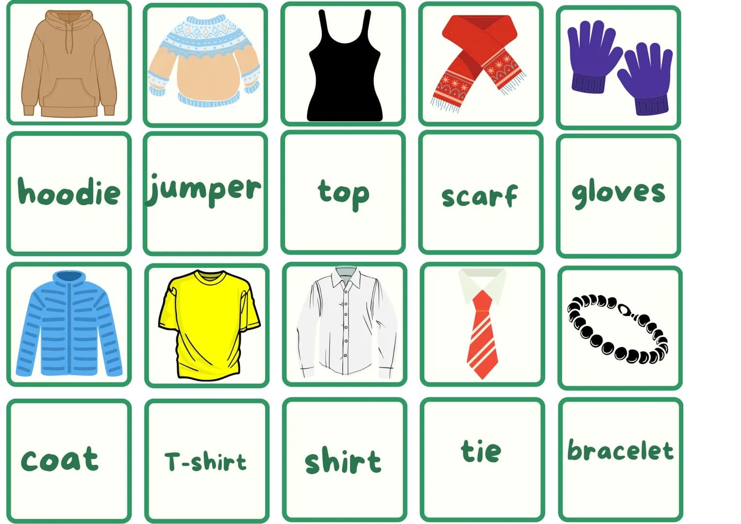 Л
dungarees shorts tights trousers jacket
Ball
dress tracksuit skirt jeans blazer CEITES
coat
T-shirt
7
hoodie jumper top scarf gloves
shirt