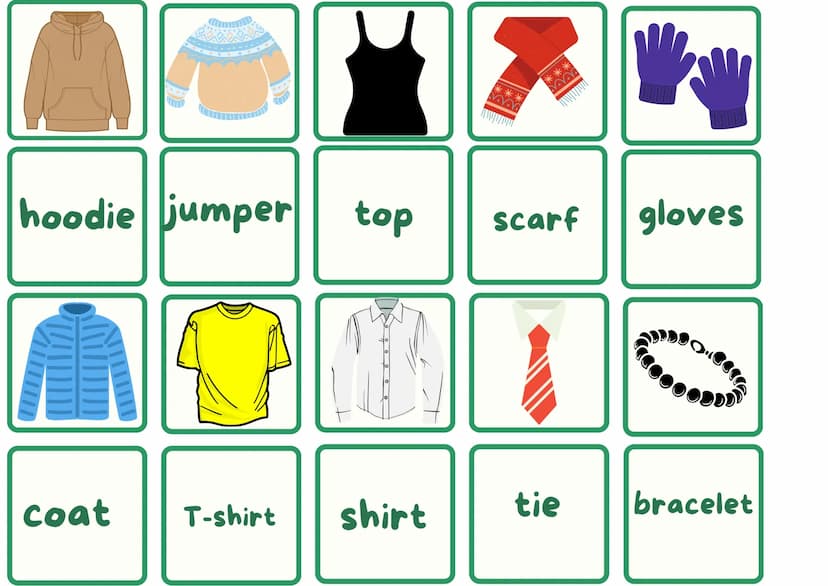 Л
dungarees shorts tights trousers jacket
Ball
dress tracksuit skirt jeans blazer CEITES
coat
T-shirt
7
hoodie jumper top scarf gloves
shirt