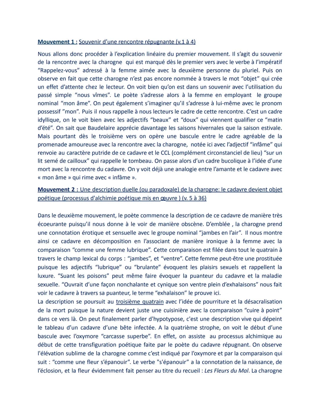 Explication linéaire n°2: "Une Charogne", Spleen et Idéal, Les FDM, 1861
Objet d'étude : La poésie
Parcours : Alchimie poétique : la boue et