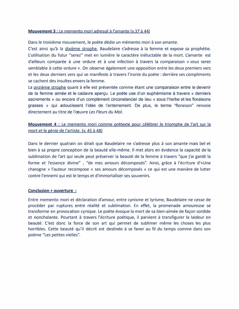 Explication linéaire n°2: "Une Charogne", Spleen et Idéal, Les FDM, 1861
Objet d'étude : La poésie
Parcours : Alchimie poétique : la boue et