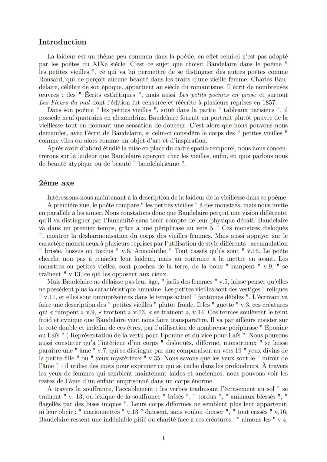 LYCEE GENERAL ET TECHNOLOGIQUE LA BRUYERE
Commentaire composé
Les petites vieilles de C.Baudelaire
9 janvier 2022
AFFICHARD-PIERRI Gaëtan: g