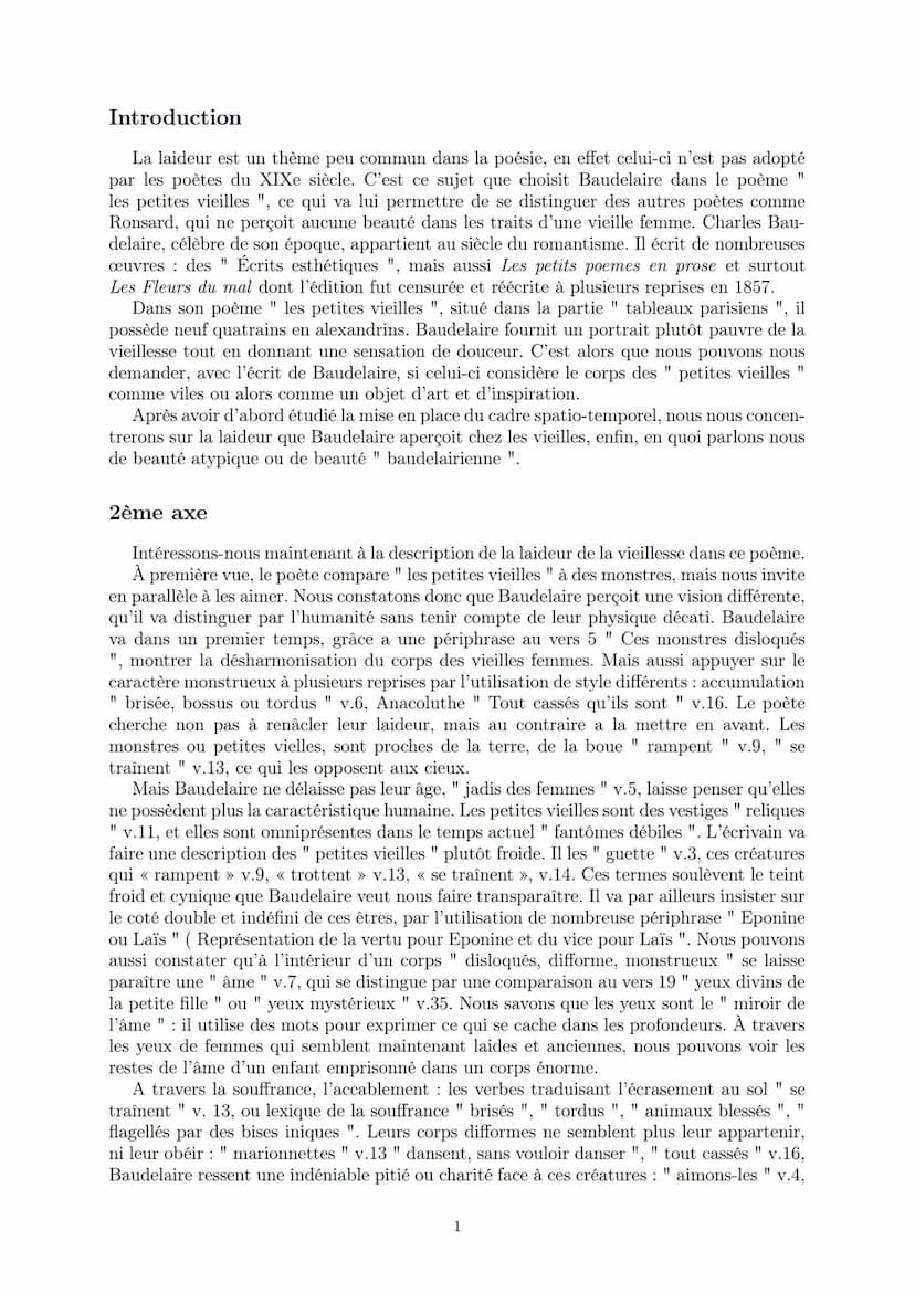 LYCEE GENERAL ET TECHNOLOGIQUE LA BRUYERE
Commentaire composé
Les petites vieilles de C.Baudelaire
9 janvier 2022
AFFICHARD-PIERRI Gaëtan: g