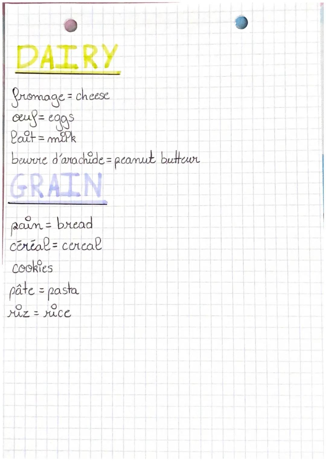 FOOD
▬▬▬▬▬▬▬▬▬▬▬▬
haricot-beans
peas = petit pois
harico vert=
beans
ail = garlic
peppers = poivrons
pomme de torre = potatoes
mais = corn
é