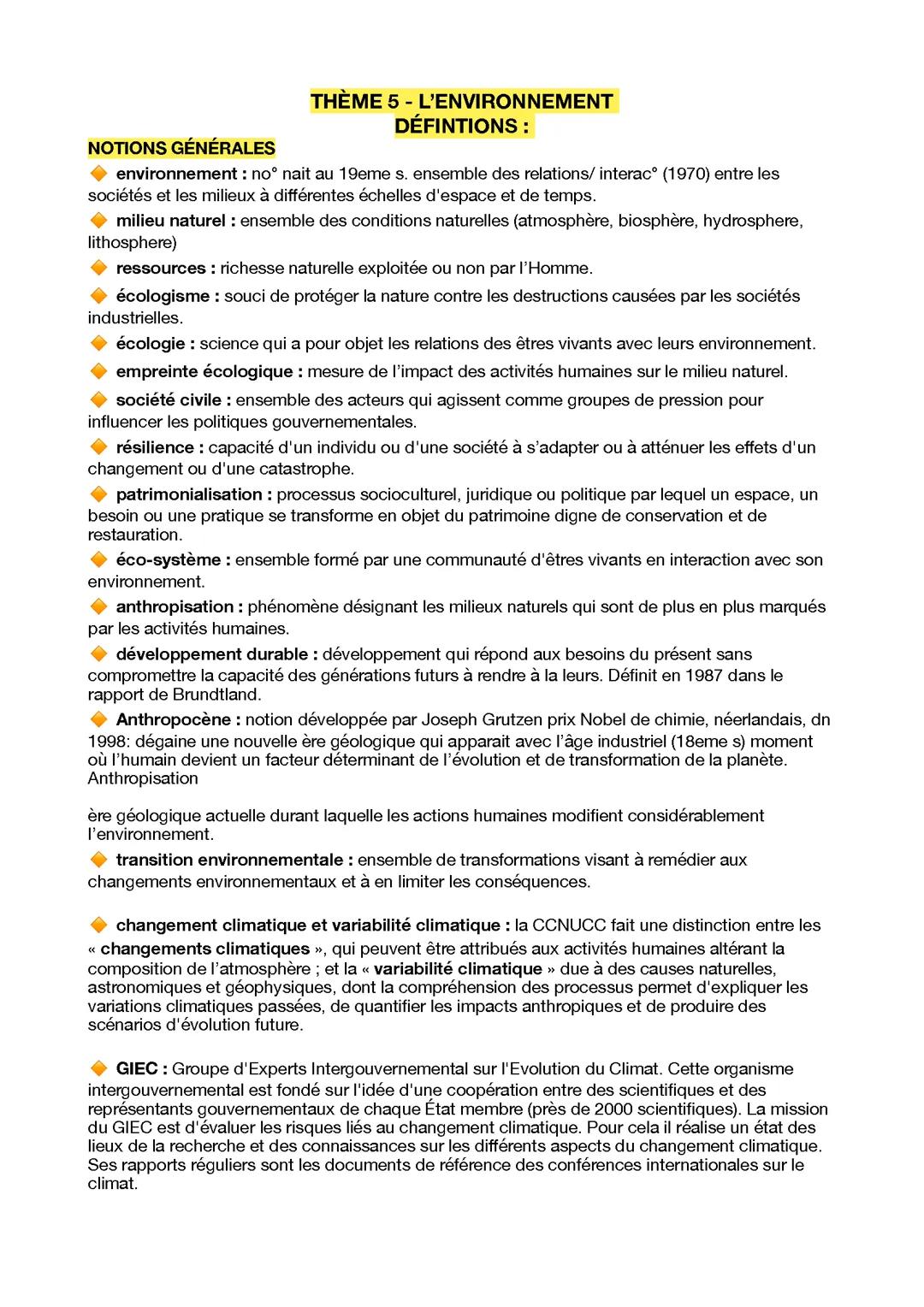 HGGSP - L’environnement, entre exploitation et protection : un enjeu planétaire 