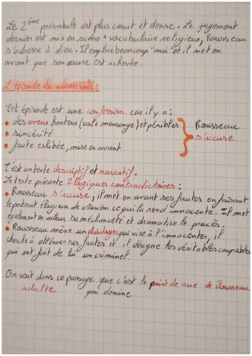 Rousseau
"Les Confessions"
Le titre de son autobiographie:
Le titre de son œuvre est emprunté à St Augustim
n'est autre que
•Les Confessions