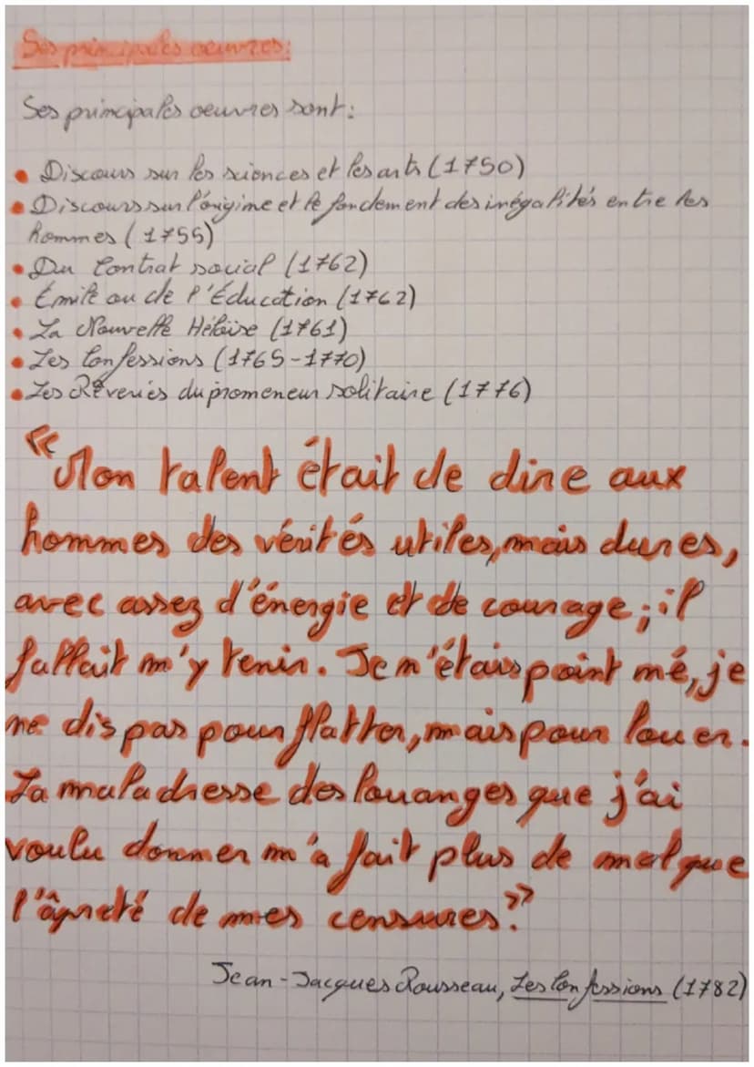 Rousseau
"Les Confessions"
Le titre de son autobiographie:
Le titre de son œuvre est emprunté à St Augustim
n'est autre que
•Les Confessions